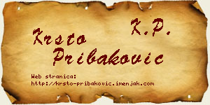 Krsto Pribaković vizit kartica